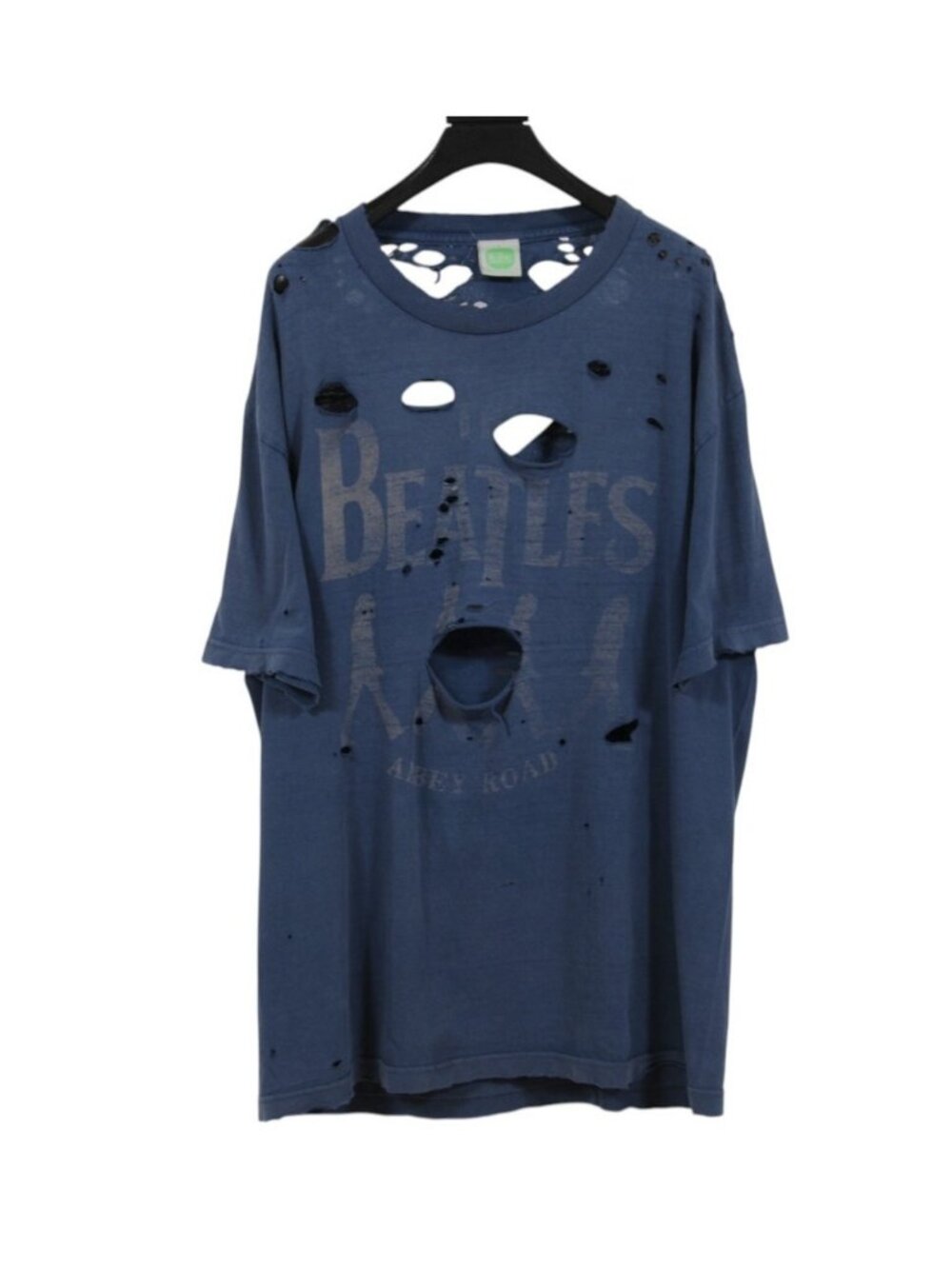 The Beatles Thrashed Distressed Vintage Abbey Road 2000's T Shirt Large Blue